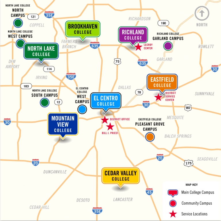 Colleges In Texas SSL EDU   DCCCD Map 768x769 